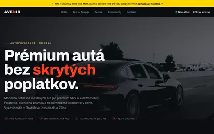 Demo web pre autopožičovňu