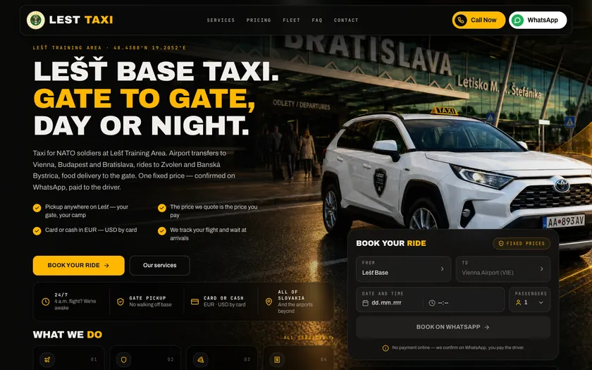 LEST TAXI — web pre vojakov NATO na základni Lešť
