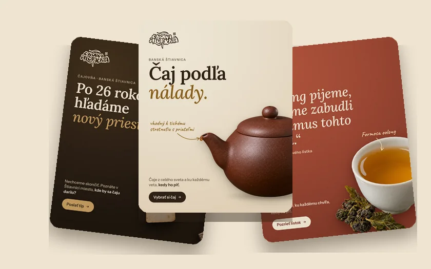 Návrh reklám na Facebook a Instagram pre Čajovňu Klopačka