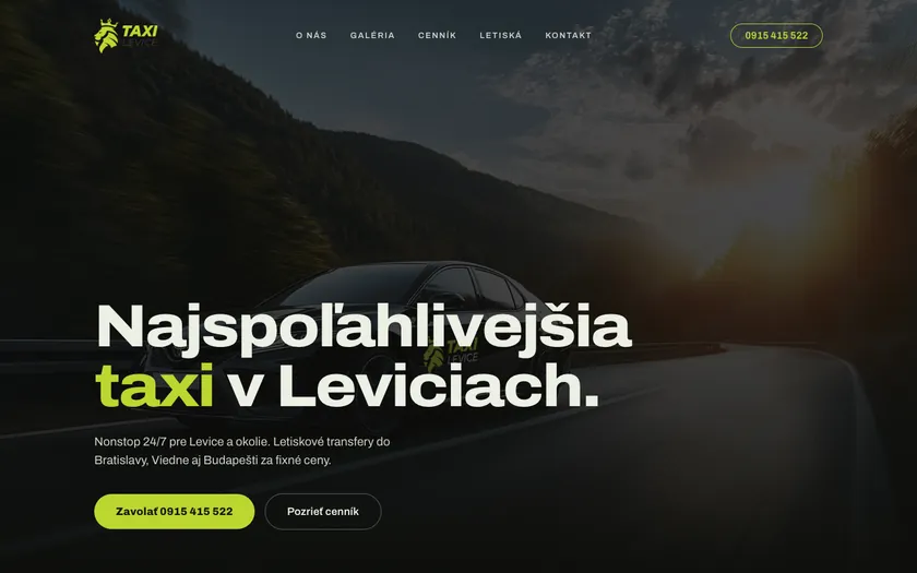Návrh webu pre Taxi Levice