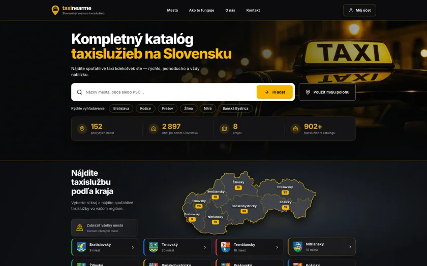 TaxiNearMe.sk — celoslovenský katalóg taxislužieb