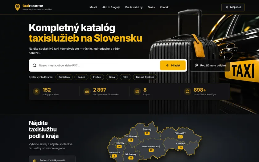 TaxiNearMe.sk — celoslovenský katalóg taxislužieb