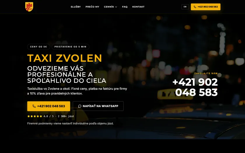 Zvolen Taxi web